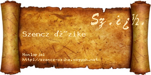 Szencz Őzike névjegykártya